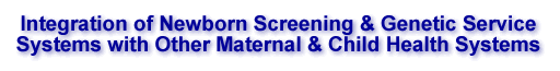 title image: Integration of Newborn Screening & Genetics Service Systems with Other Maternal & Child Health Systems